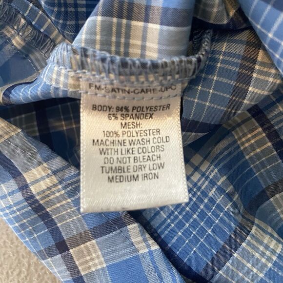 GREAT NORTHWEST Shirt Plaid Button Short Sleeve Fishing Outdoor Mens L Blue - Picture 8 of 8